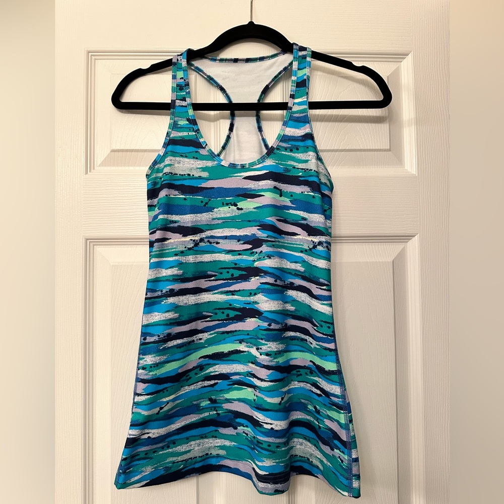 Lululemon 4 6 tank top blue green